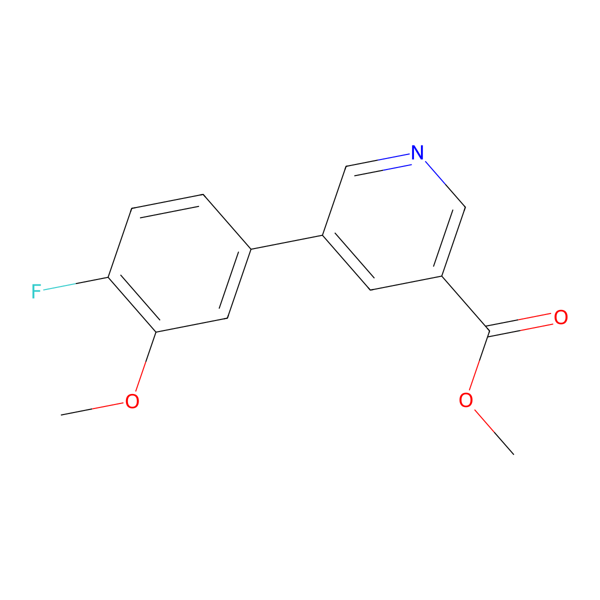 Methyl 5-(4-fluoro-3-methoxyphenyl)pyridine-3-carboxylate molecular structure, CAS 1820704-46-8