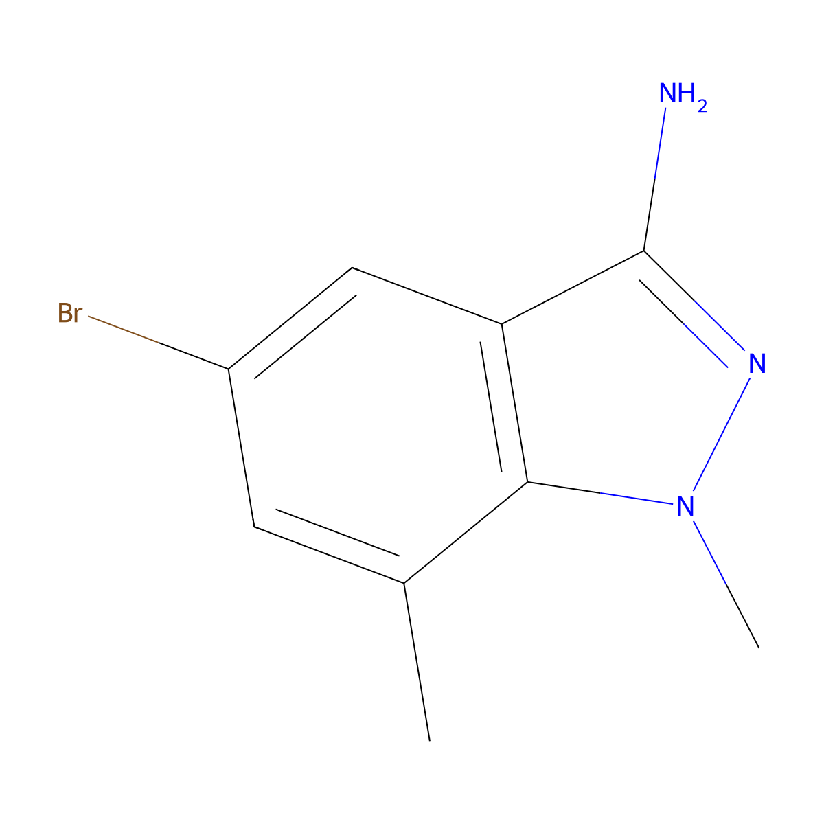 5-Bromo-1,7-dimethyl-1H-indazol-3-amine molecular structure, CAS 1820704-52-6