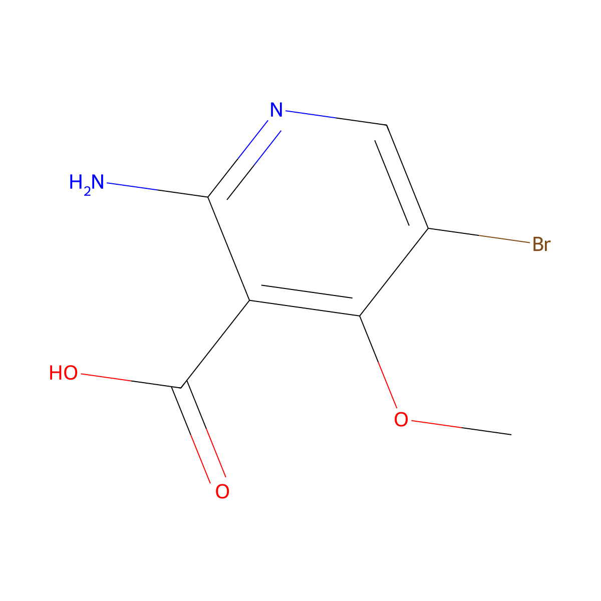 2-Amino-5-bromo-4-methoxy-nicotinic acid molecular structure, CAS 1820704-59-3