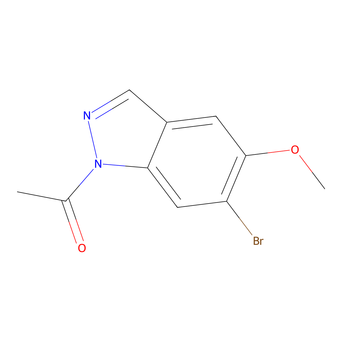 1-Acetyl-5-methoxy-6-bromo-1H-indazole molecular structure, CAS 1820704-62-8
