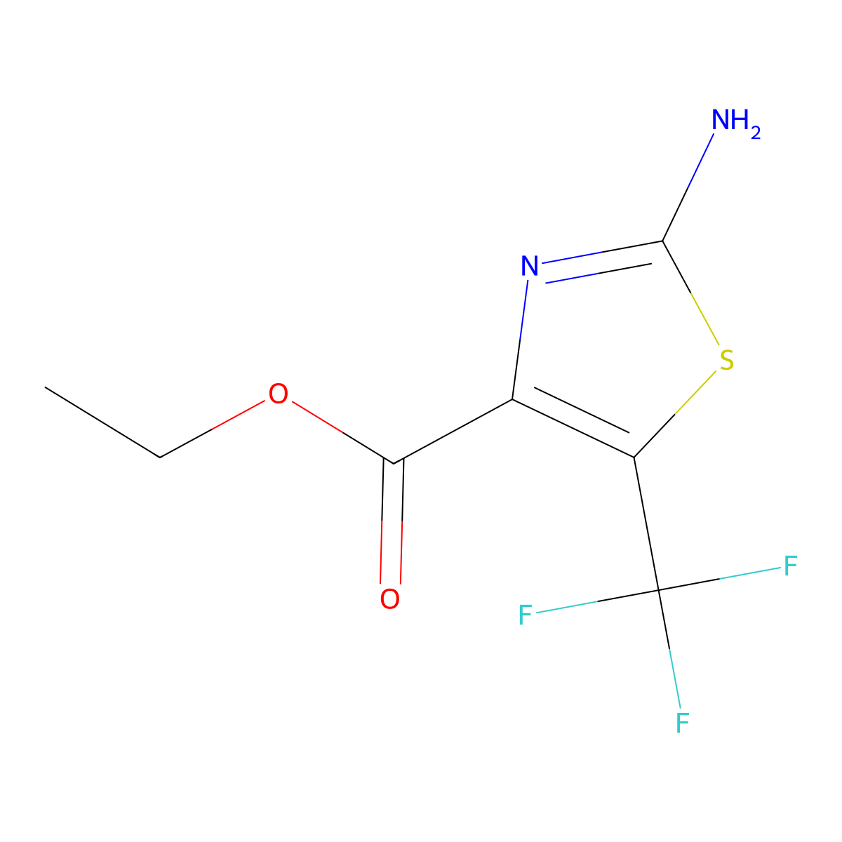 Ethyl 2-amino-5-(trifluoromethyl)-1,3-thiazole-4-carboxylate molecular structure, CAS 1820704-65-1