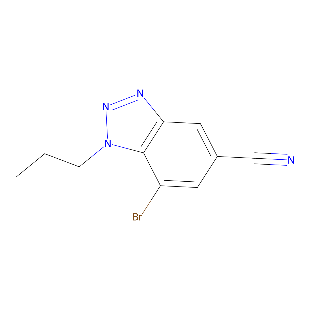 7-Bromo-1-propyl-1,2,3-benzotriazole-5-carbonitrile molecular structure, CAS 1820704-74-2