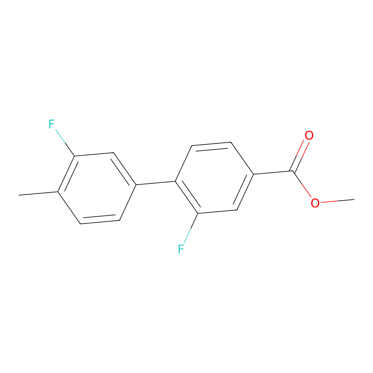 Methyl 3-fluoro-4-(3-fluoro-4-methylphenyl)benzoate molecular structure, CAS 1820704-86-6