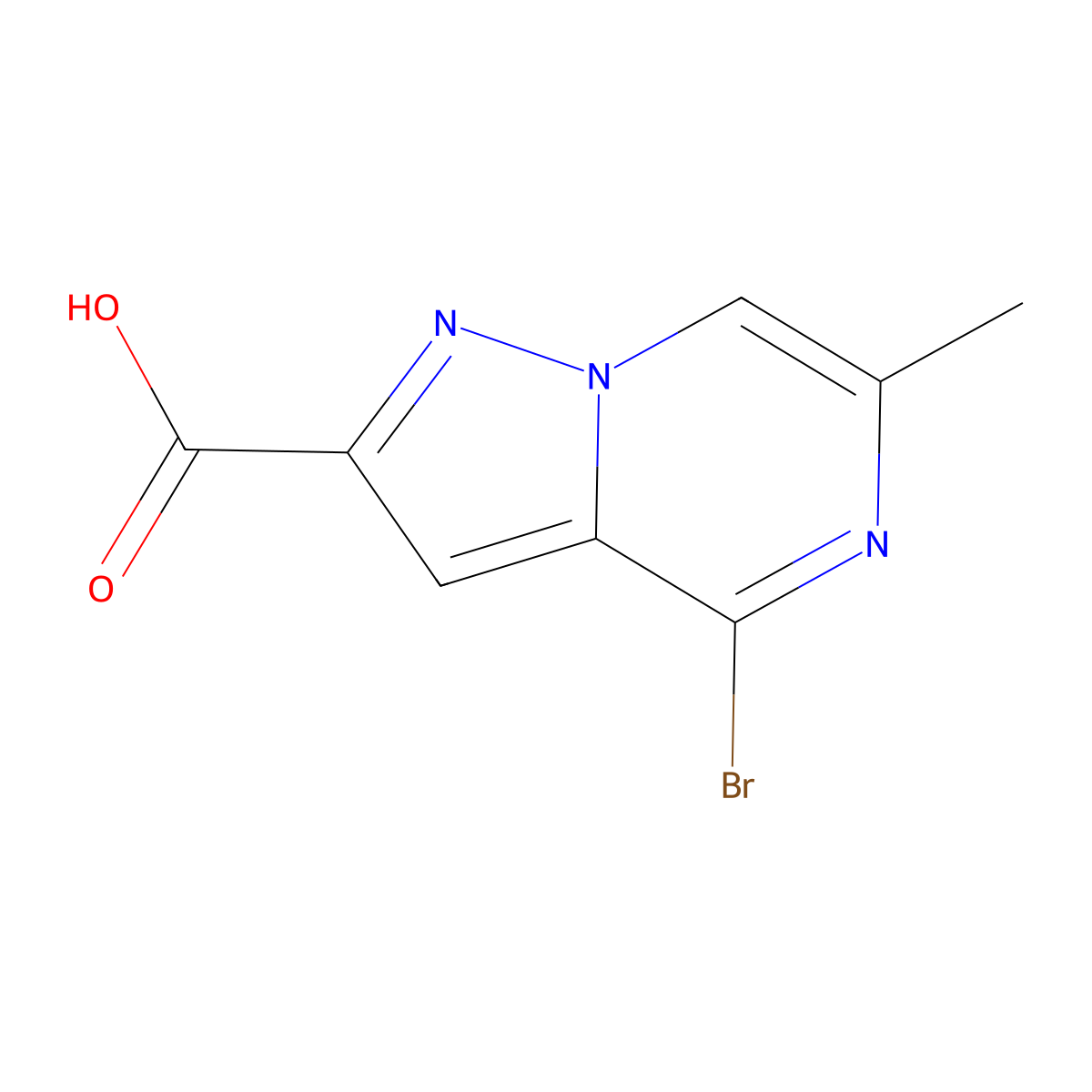 4-Bromo-6-methylpyrazolo[1,5-a]pyrazine-2-carboxylic acid molecular structure, CAS 1820704-94-6