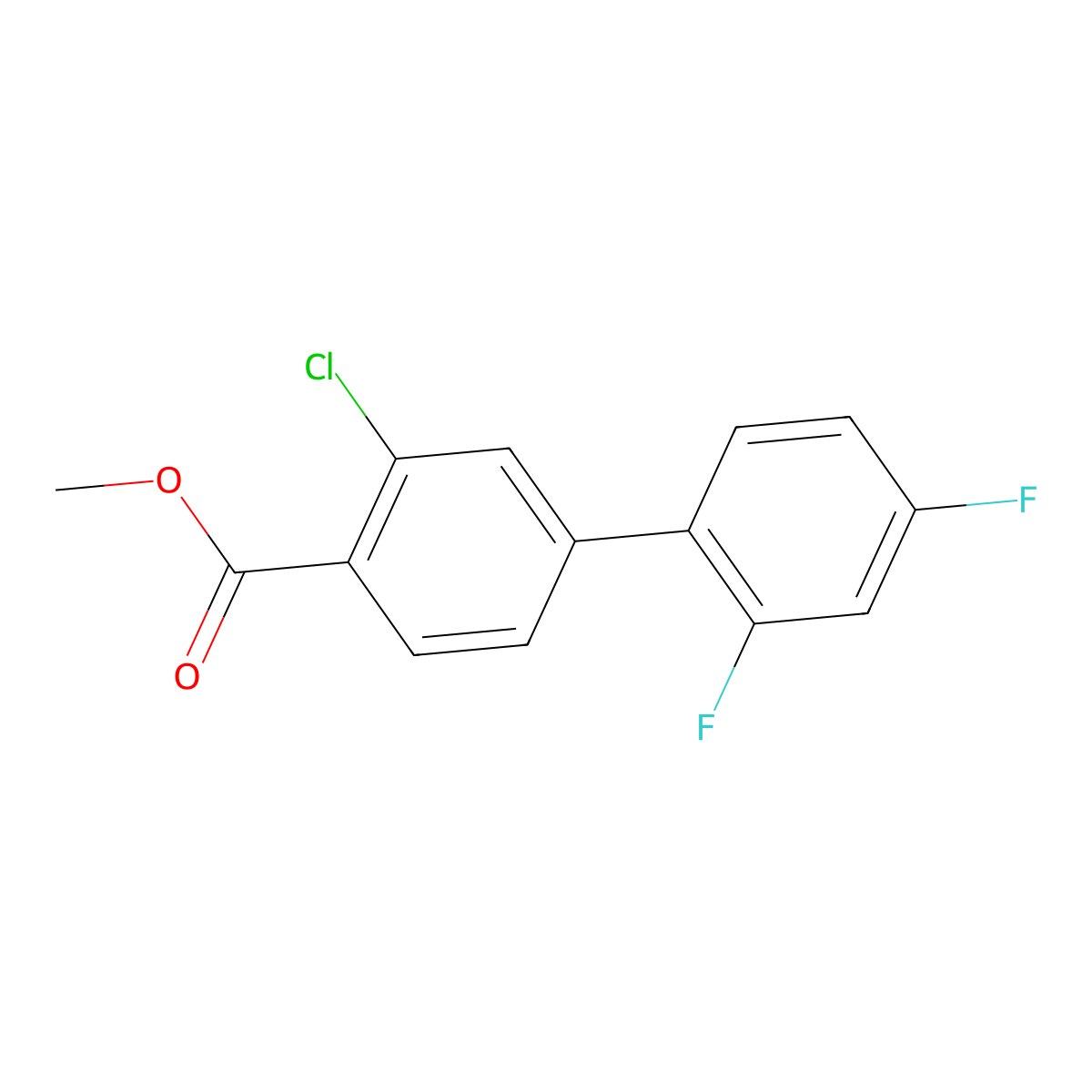 Methyl 2-chloro-4-(2,4-difluorophenyl)benzoate molecular structure, CAS 1820705-05-2