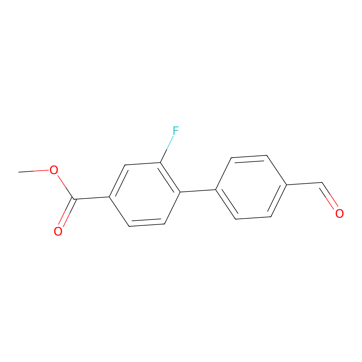 Methyl 3-fluoro-4-(4-formylphenyl)benzoate molecular structure, CAS 1820705-10-9