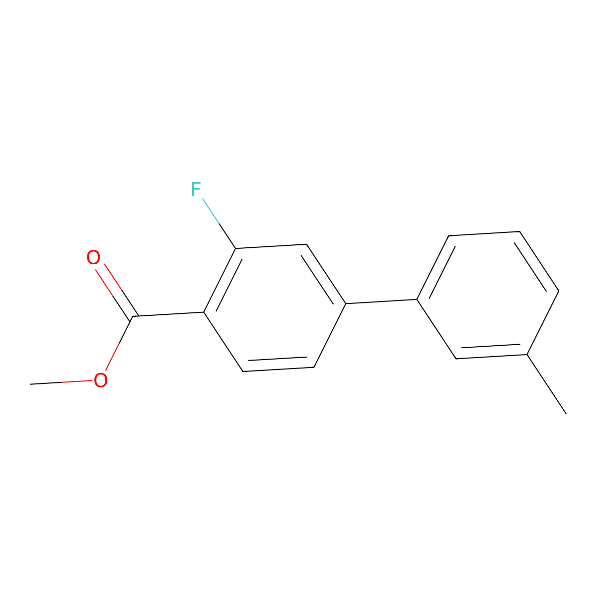 Methyl 2-fluoro-4-(3-methylphenyl)benzoate molecular structure, CAS 1820705-19-8