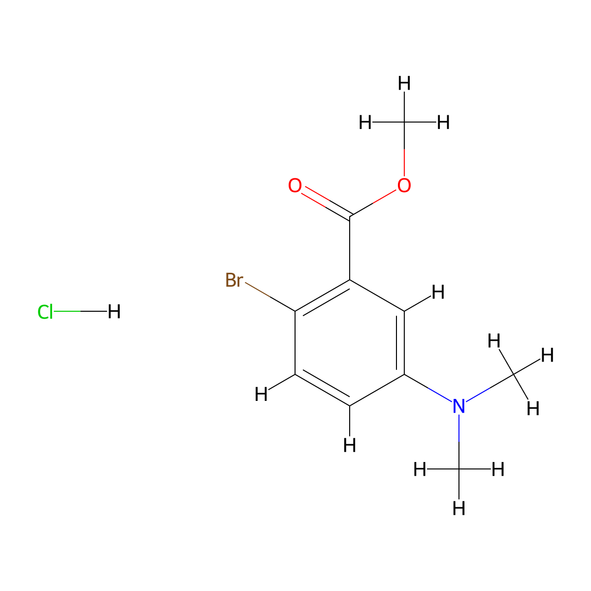 Methyl 2-bromo-5-(dimethylamino)benzoate hydrochloride molecular structure, CAS 1820705-24-5
