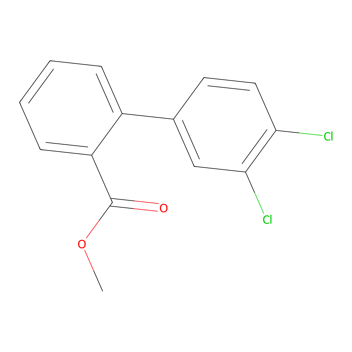 Methyl 2-(3,4-dichlorophenyl)benzoate molecular structure, CAS 1820705-26-7