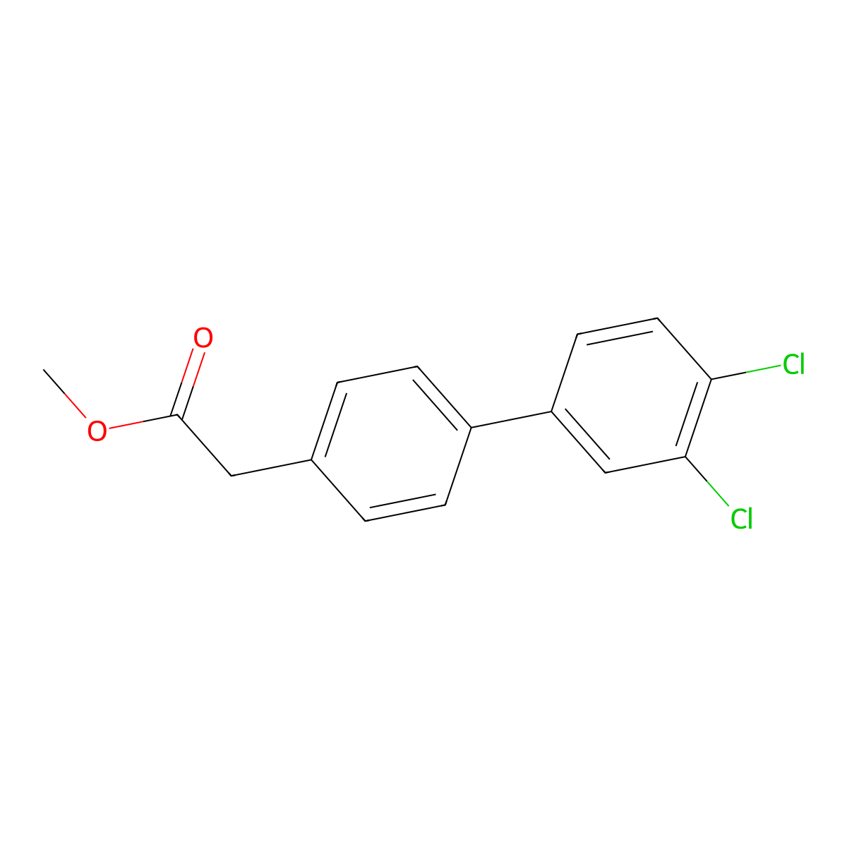 Methyl 2-[4-(3,4-dichlorophenyl)phenyl]acetate molecular structure, CAS 1820705-29-0
