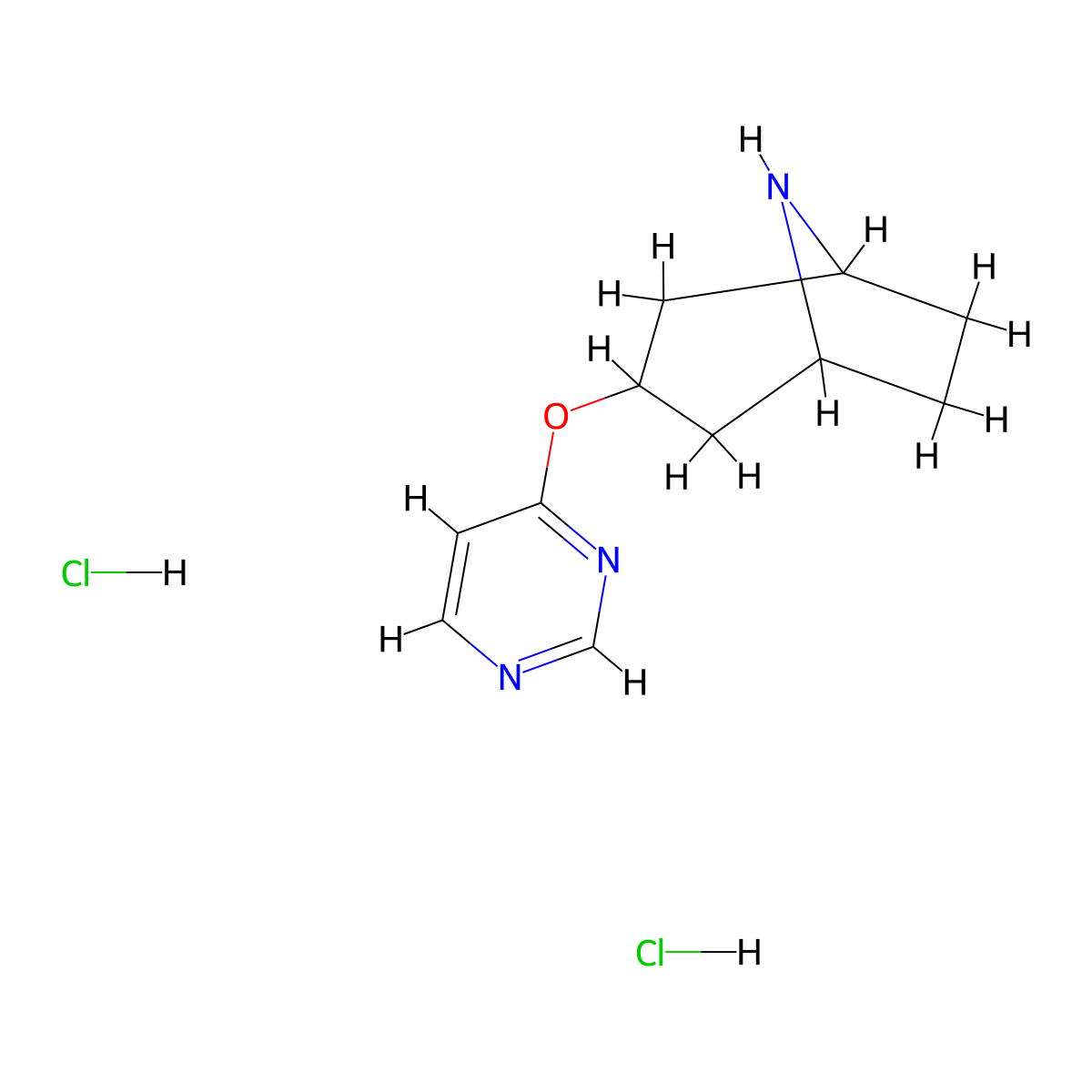 3-(Pyrimidin-4-yloxy)-8-azabicyclo[3.2.1]octane dihydrochloride molecular structure, CAS 1820705-85-8
