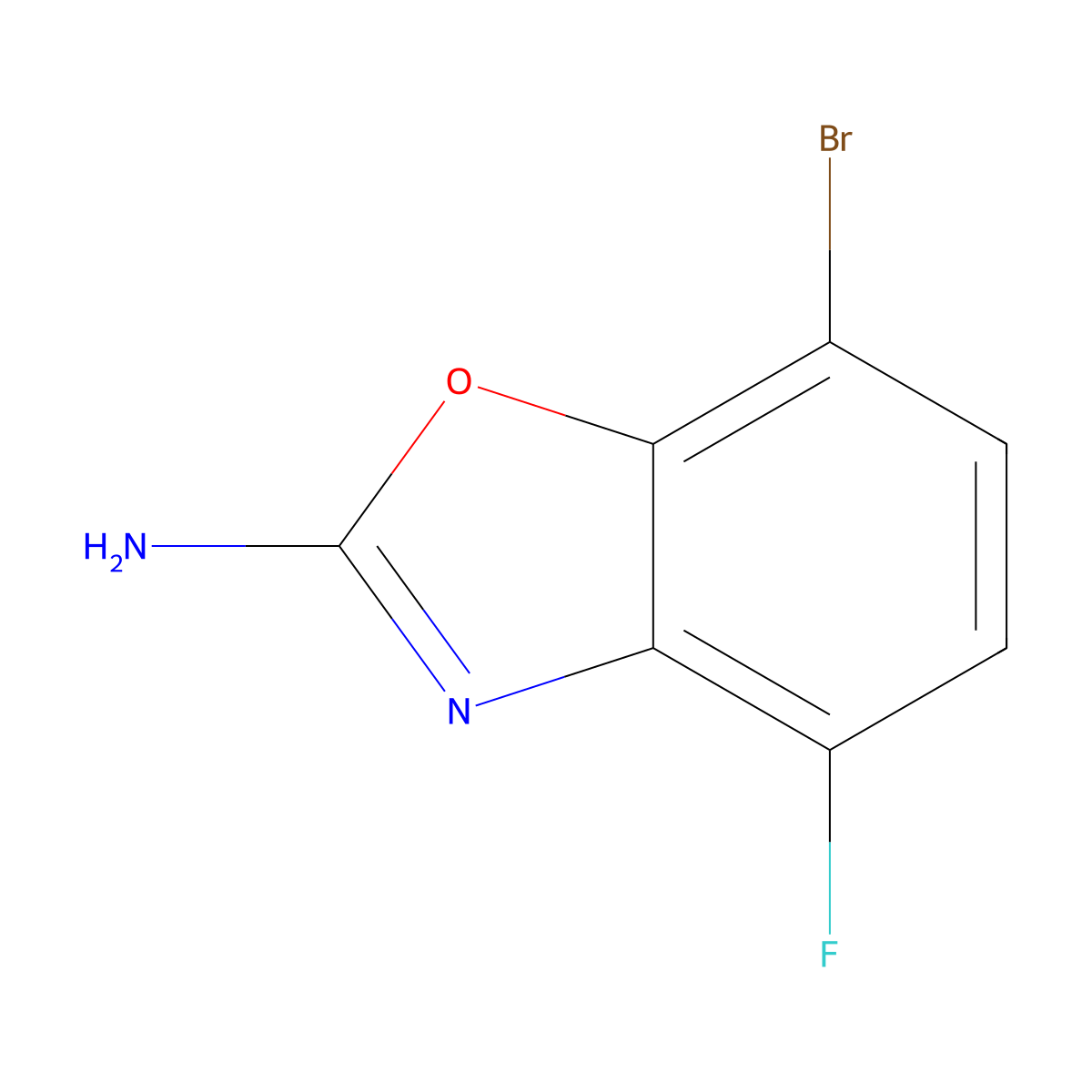 7-Bromo-4-fluoro-1,3-benzoxazol-2-amine molecular structure, CAS 1820705-87-0
