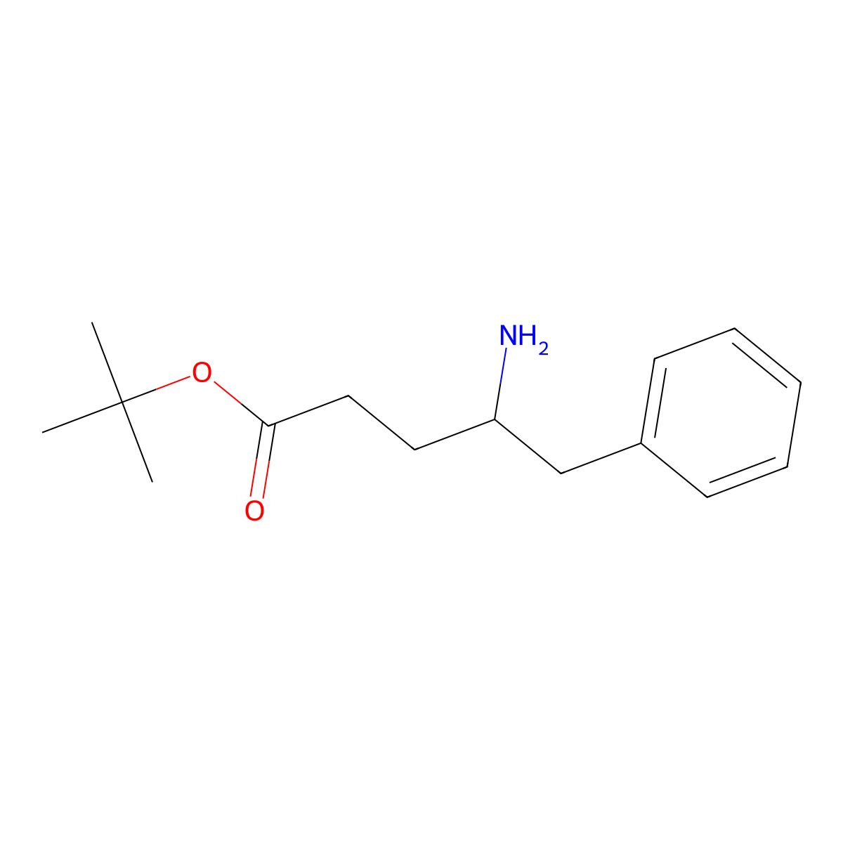 Tert-butyl 4-amino-5-phenylpentanoate molecular structure, CAS 1820705-90-5
