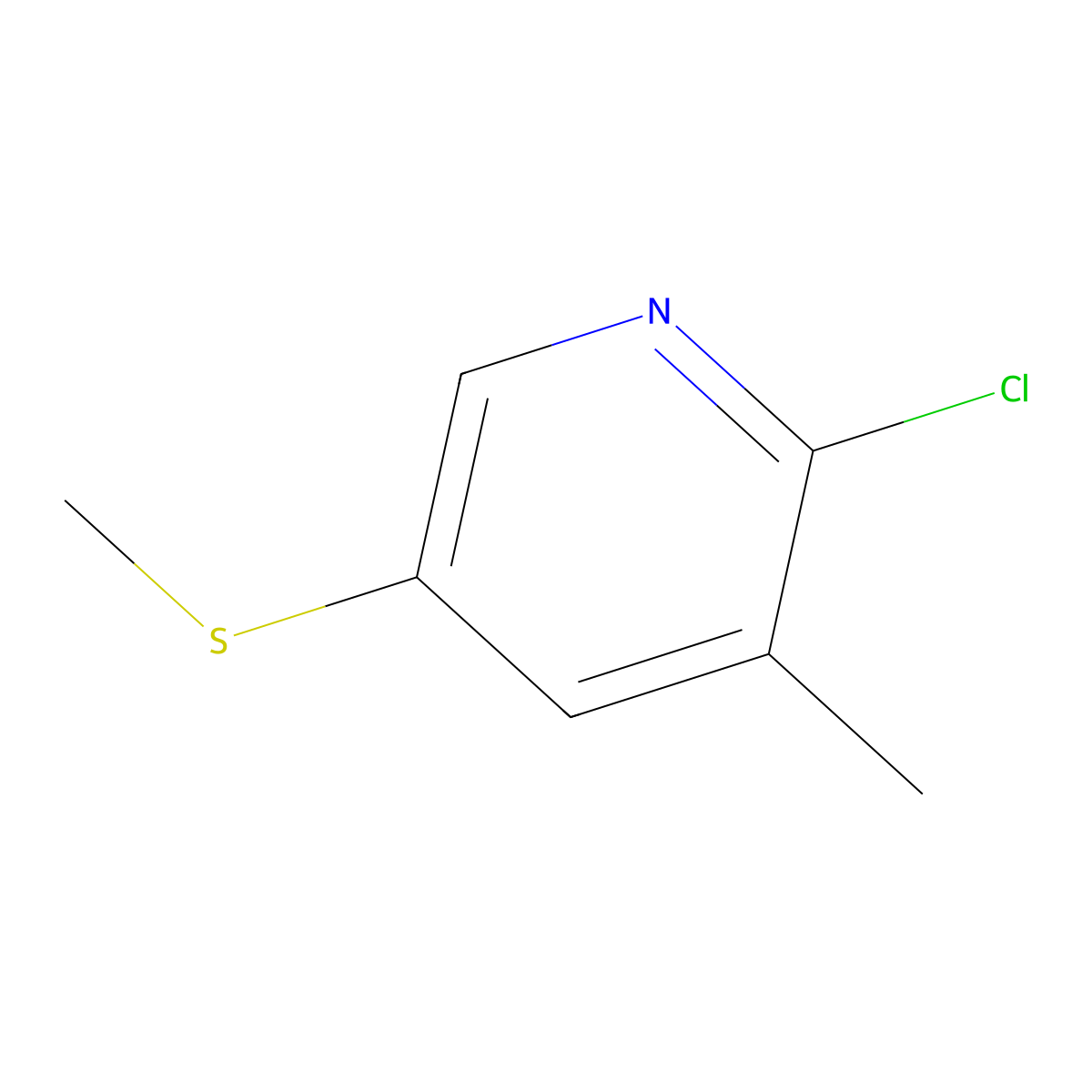 2-Chloro-3-methyl-5-(methylthio)pyridine molecular structure, CAS 1820706-01-1