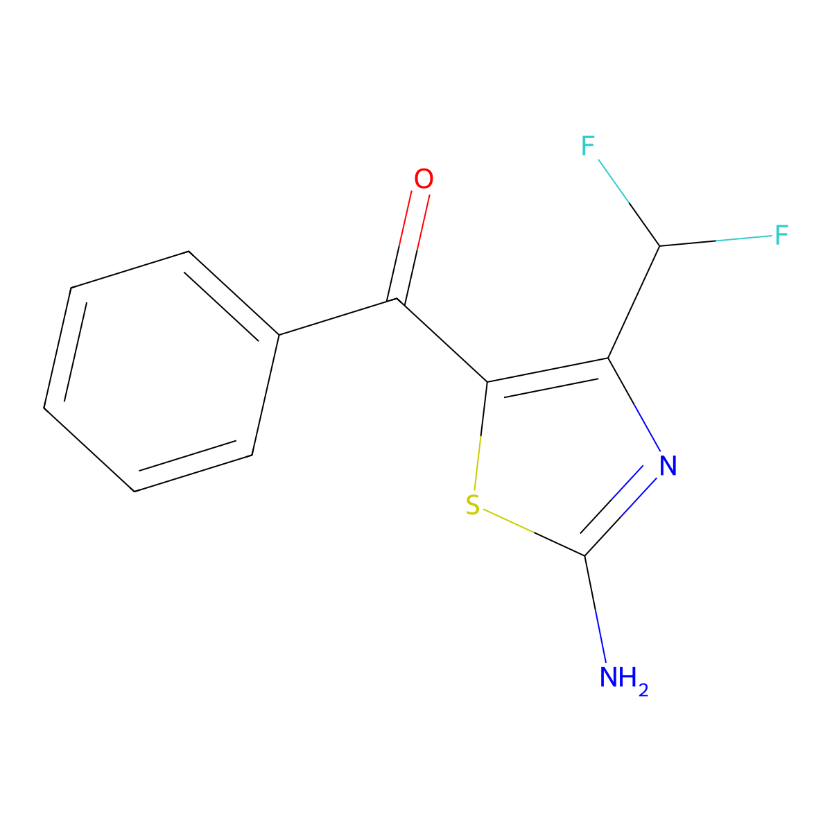 2-Amino-5-benzoyl-4-difluoromethyl-1,3-thiazole molecular structure, CAS 1820706-04-4