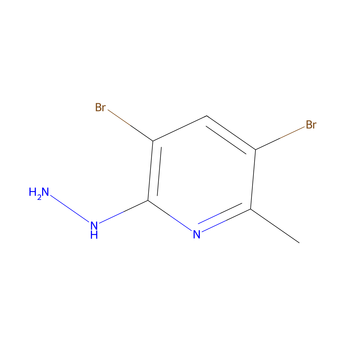 3,5-Dibromo-2-hydrazinyl-6-methylpyridine molecular structure, CAS 1820706-07-7