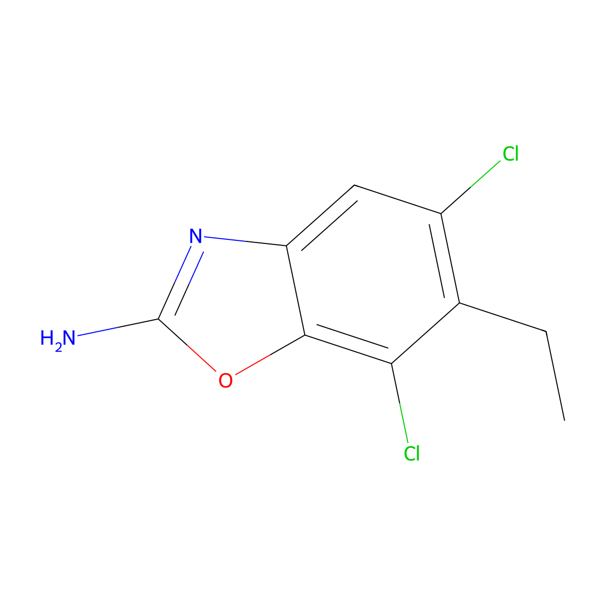 5,7-Dichloro-6-ethyl-1,3-benzoxazol-2-amine molecular structure, CAS 1820706-11-3