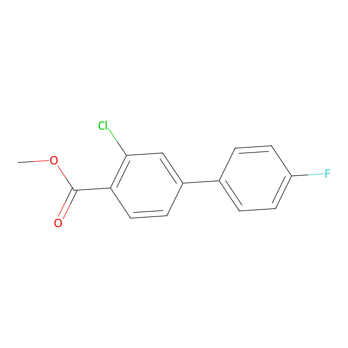 Methyl 2-chloro-4-(4-fluorophenyl)benzoate molecular structure, CAS 1820706-24-8