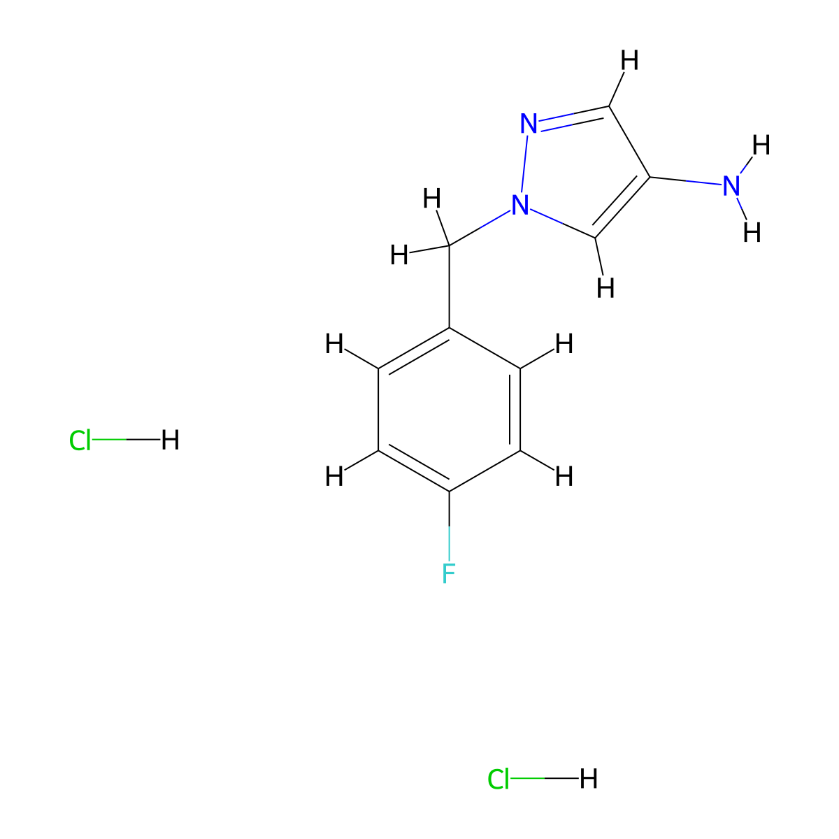 1-(4-Fluorobenzyl)-1H-pyrazol-4-amine dihydrochloride molecular structure, CAS 1820706-26-0