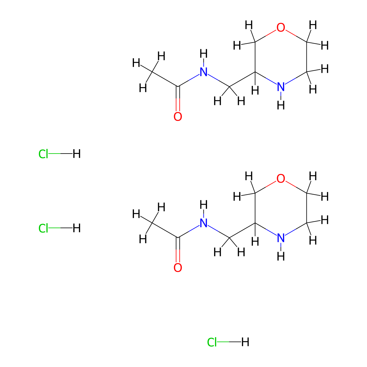 N-(morpholin-3-ylmethyl)acetamide sesquihydrochloride molecular structure, CAS 1820706-28-2