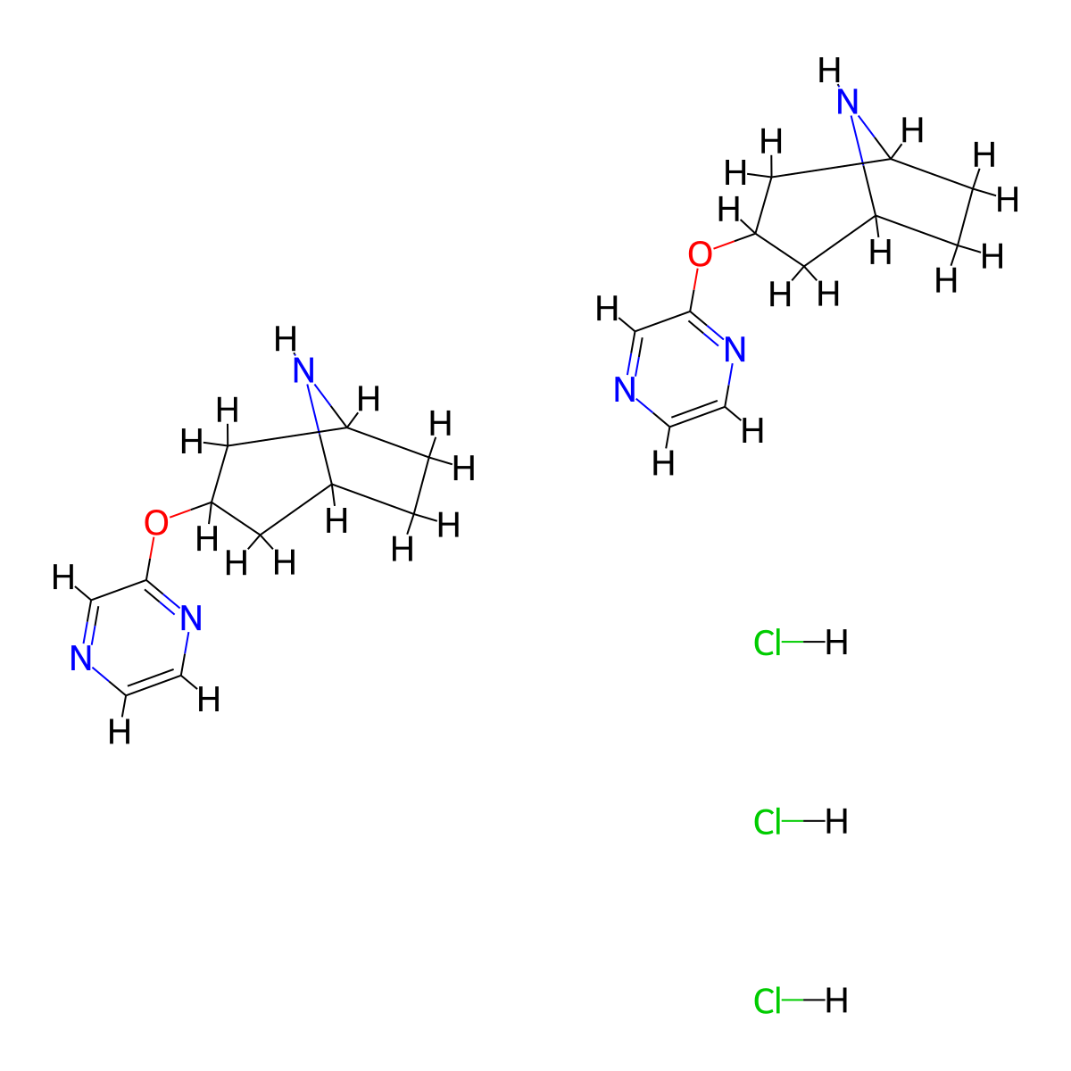 3-(Pyrazin-2-yloxy)-8-azabicyclo[3.2.1]octane sesquihydrochloride molecular structure, CAS 1820706-32-8