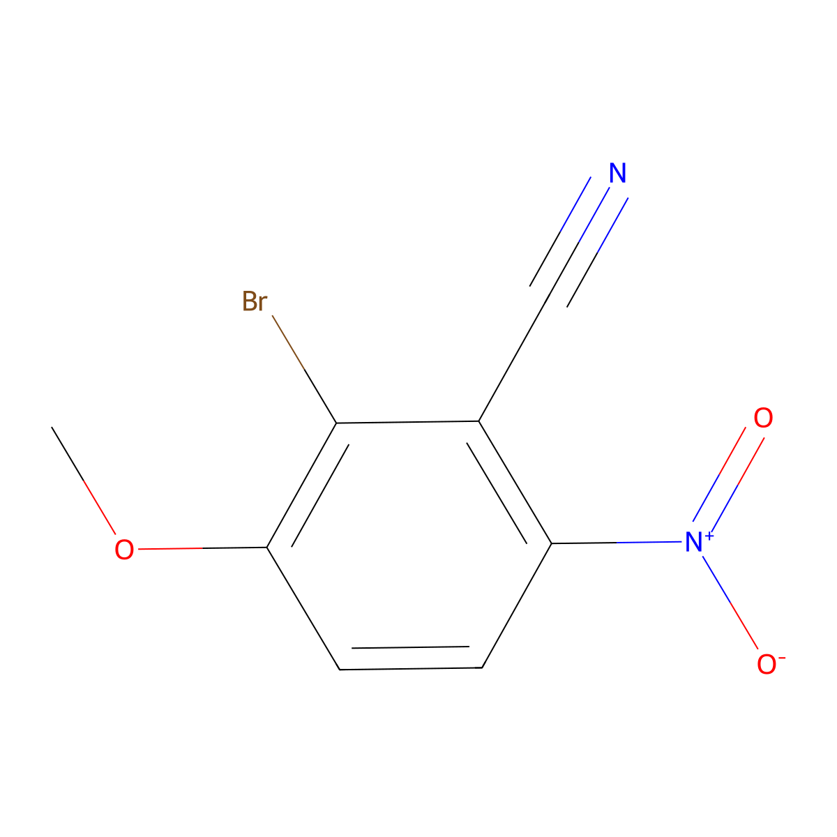 2-Bromo-3-methoxy-6-nitrobenzonitrile molecular structure, CAS 1820706-38-4