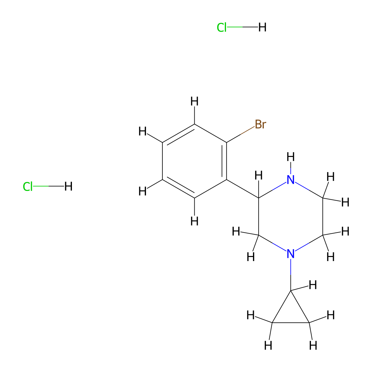 3-(2-Bromophenyl)-1-cyclopropylpiperazine dihydrochloride molecular structure, CAS 1820706-43-1