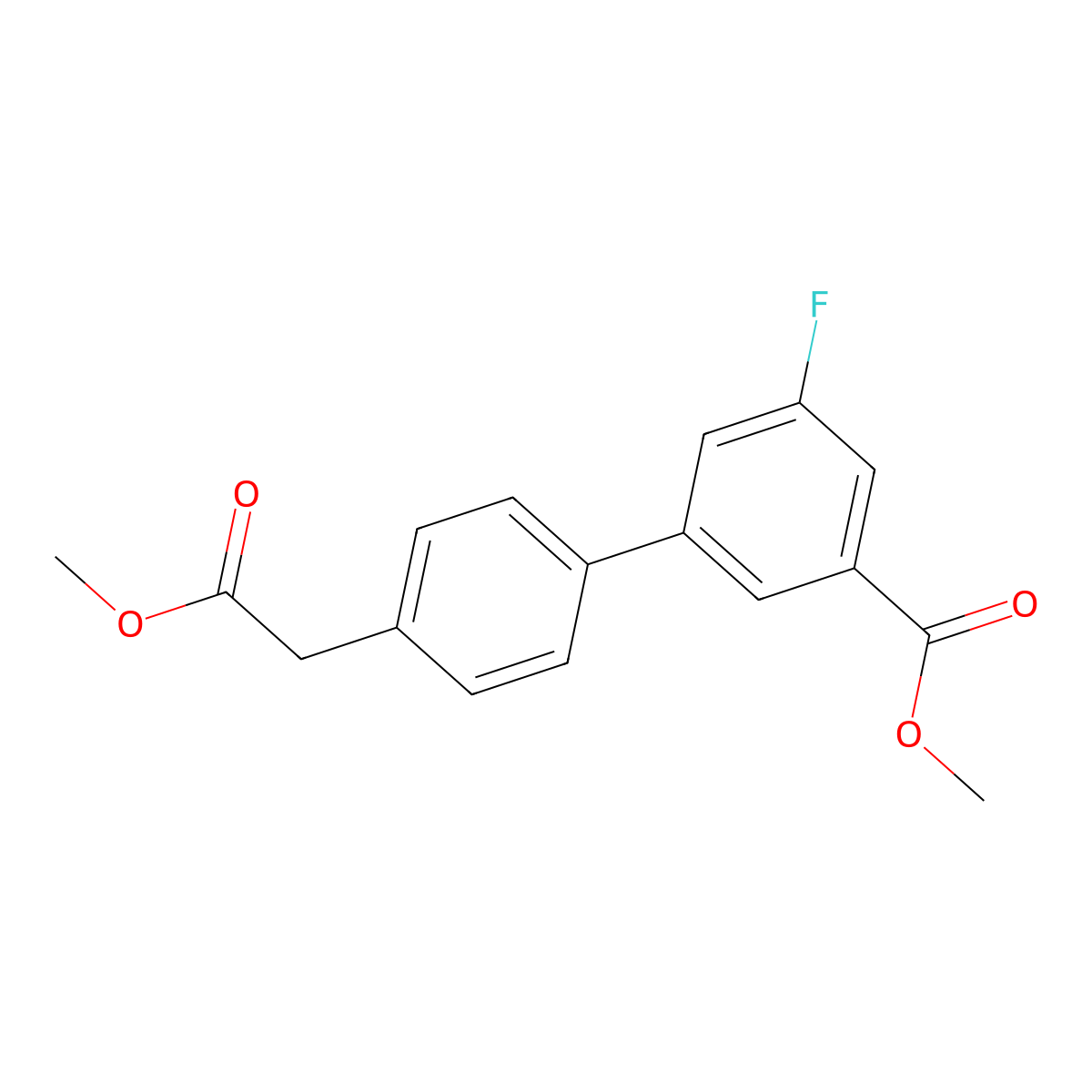 Methyl 3-fluoro-5-[4-(2-methoxy-2-oxoethyl)phenyl]benzoate molecular structure, CAS 1820706-75-9