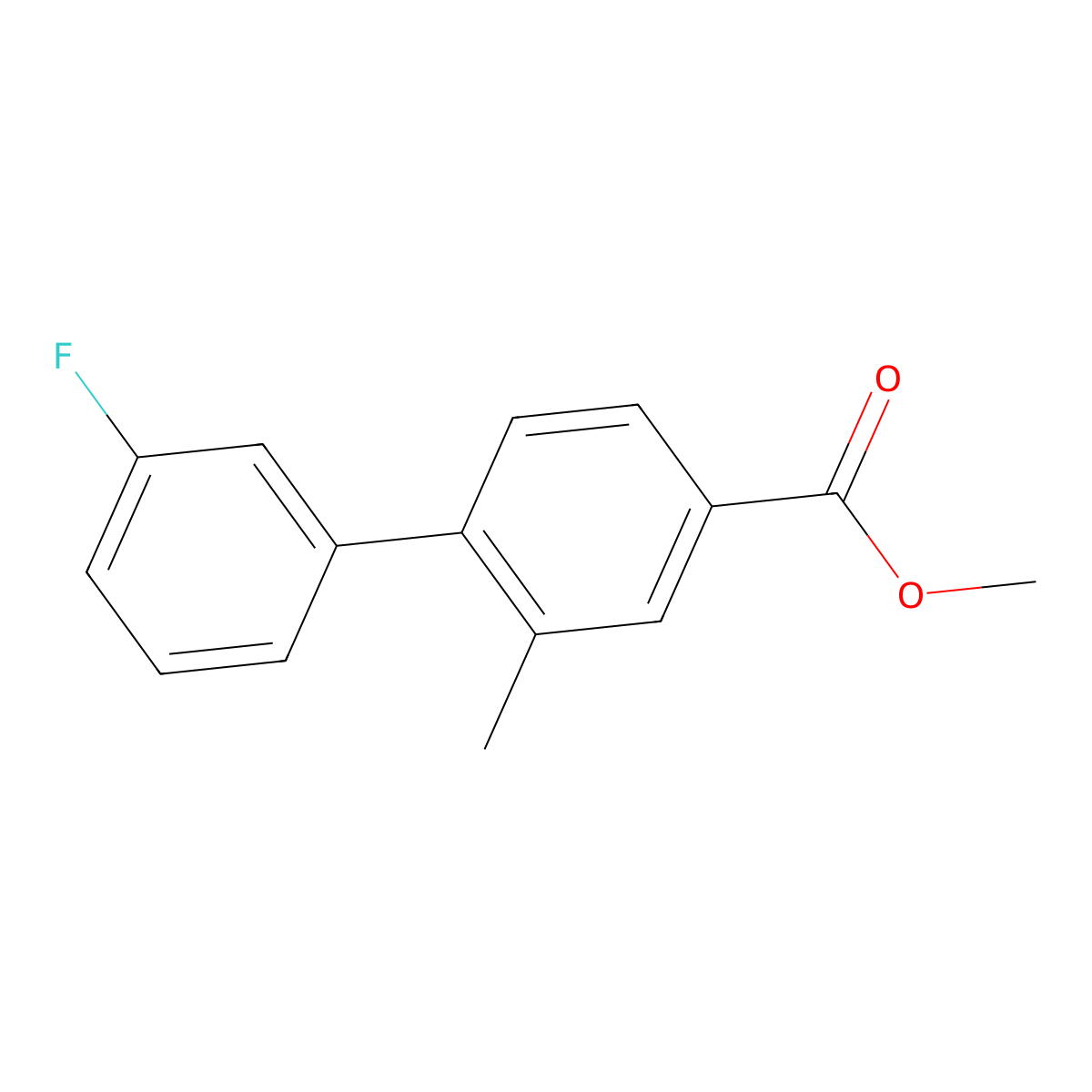 Methyl 4-(3-fluorophenyl)-3-methylbenzoate molecular structure, CAS 1820706-80-6