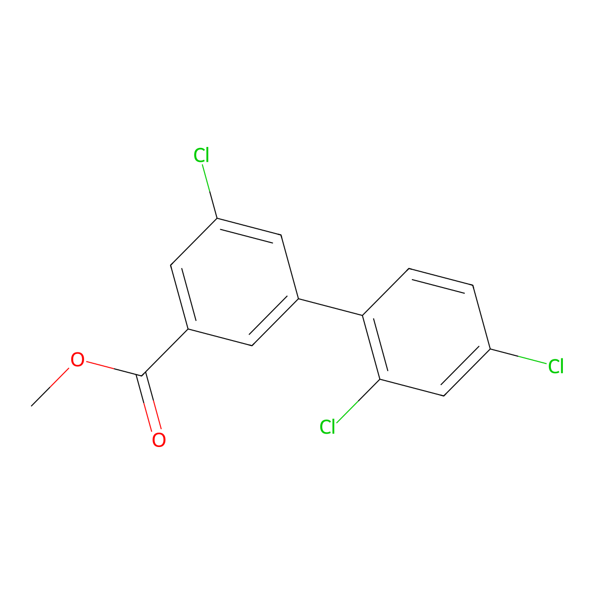 Methyl 3-chloro-5-(2,4-dichlorophenyl)benzoate molecular structure, CAS 1820706-81-7