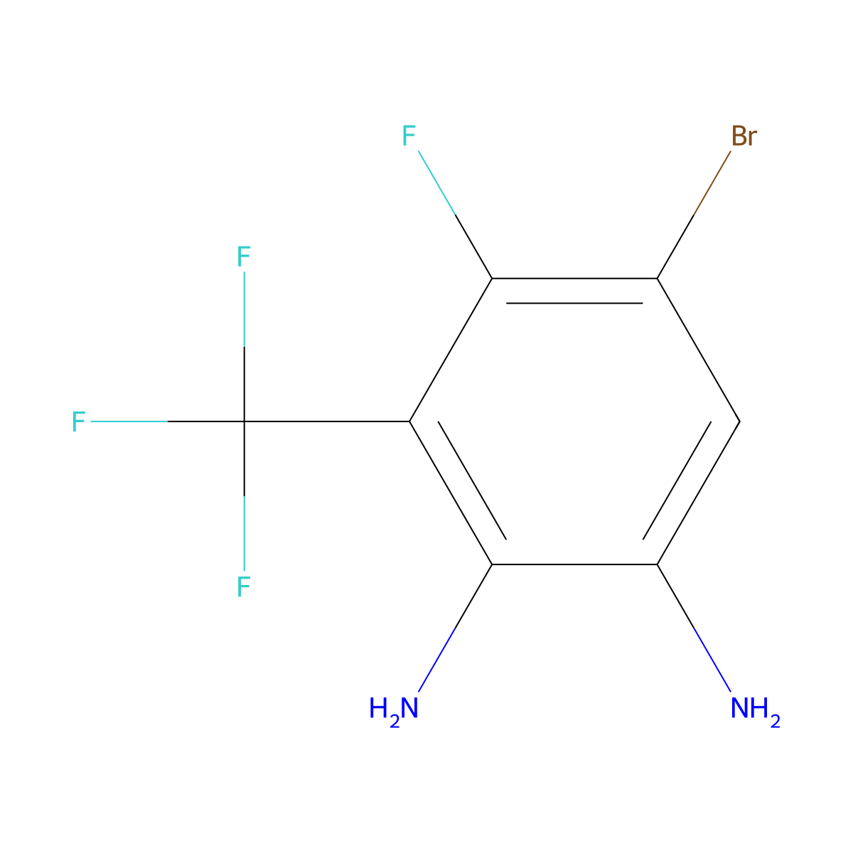 5-Bromo-4-fluoro-3-(trifluoromethyl)benzene-1,2-diamine molecular structure, CAS 1820706-93-1