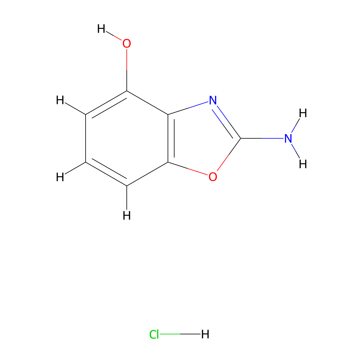 2-Amino-1,3-benzoxazol-4-OL hydrochloride molecular structure, CAS 1820706-95-3