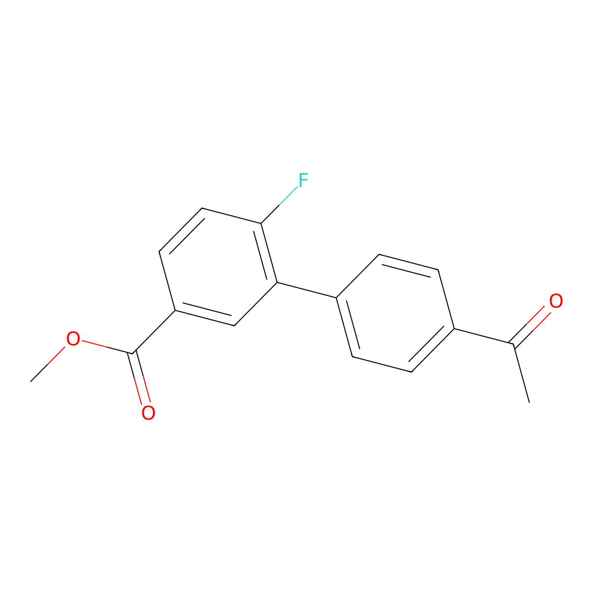 Methyl 3-(4-acetylphenyl)-4-fluorobenzoate molecular structure, CAS 1820706-96-4