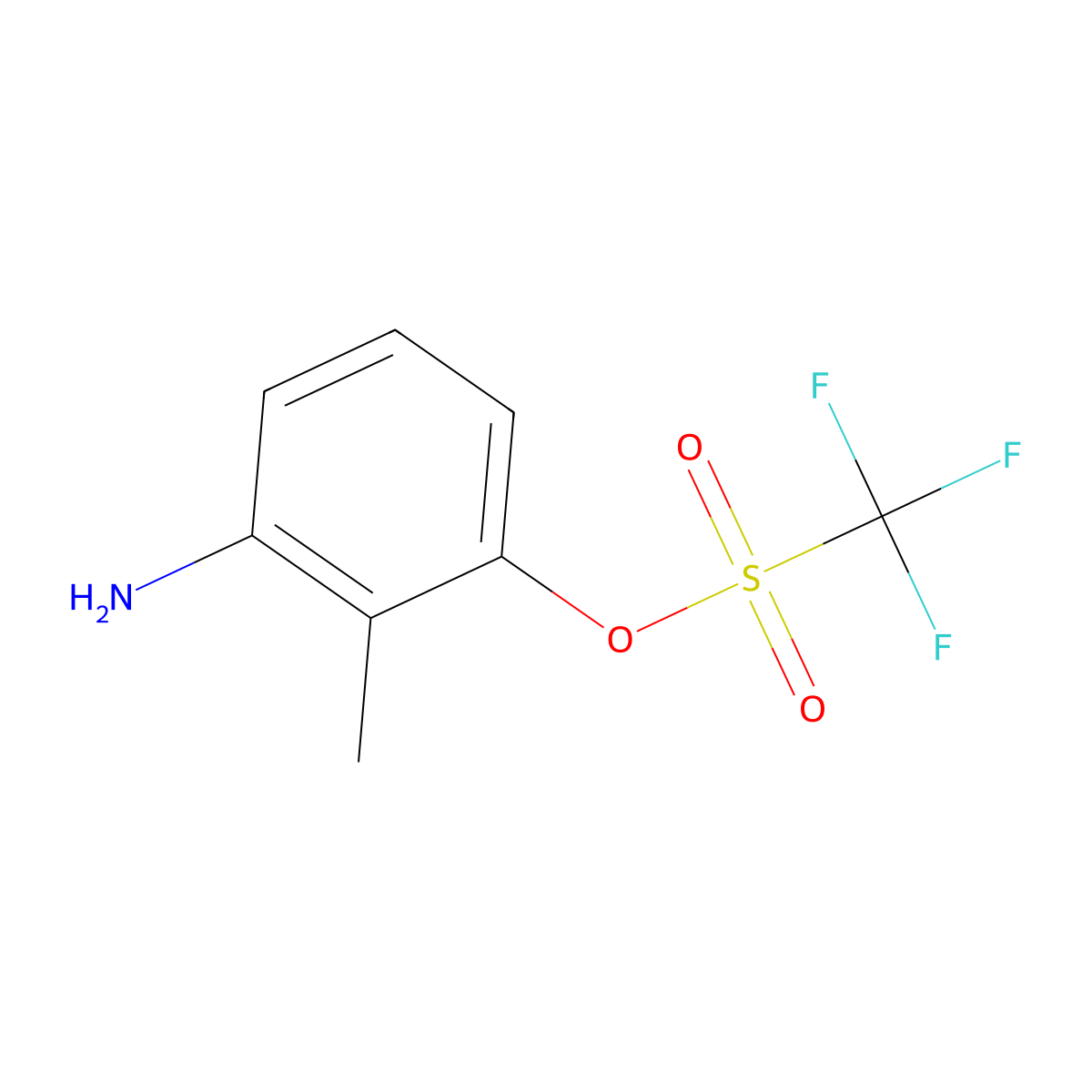 3-Amino-2-methylphenyl trifluoromethanesulphonate molecular structure, CAS 1820706-98-6
