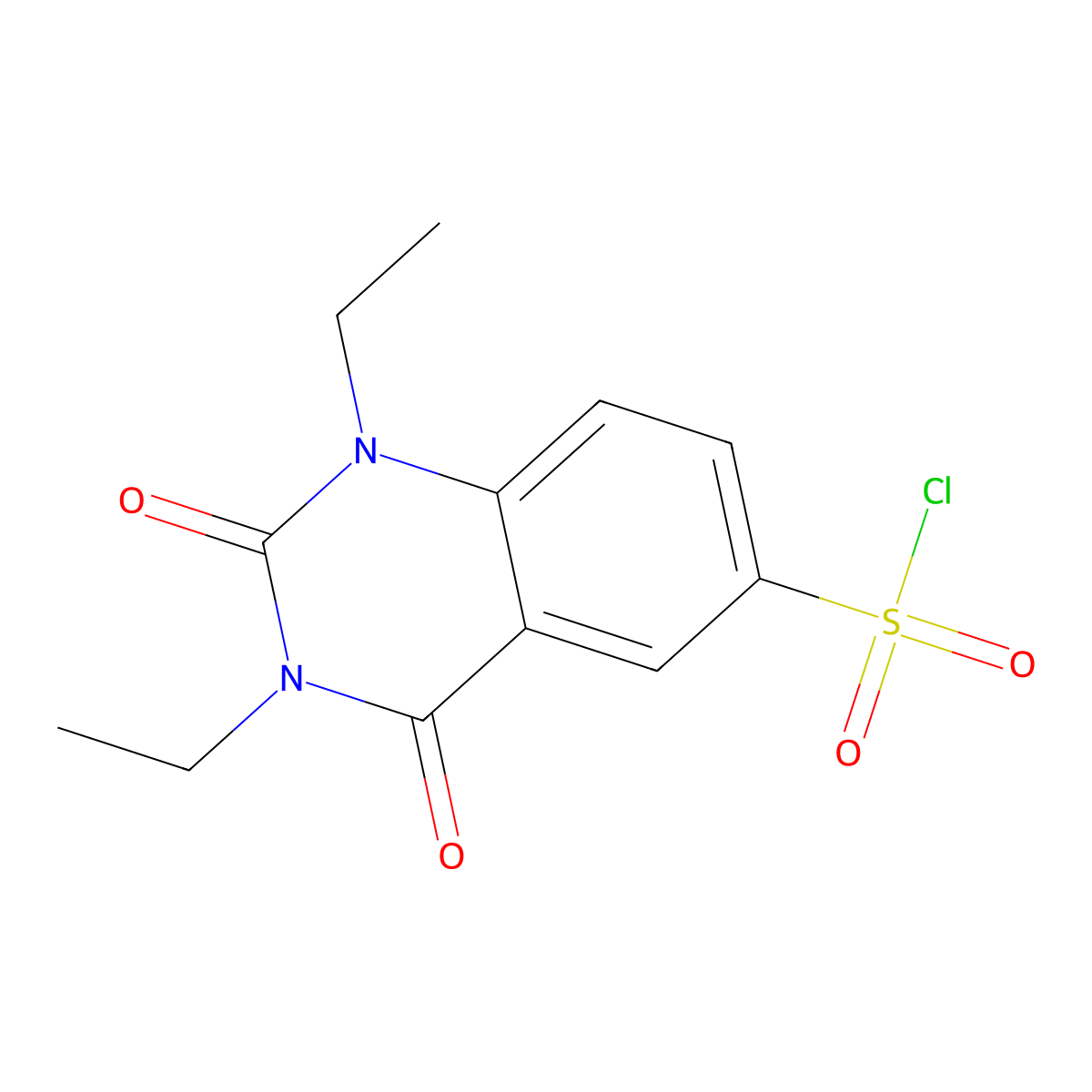 1,3-Diethyl-2,4-dioxo-1,2,3,4-tetrahydroquinazoline-6-sulfonyl chloride molecular structure, CAS 1820707-02-5