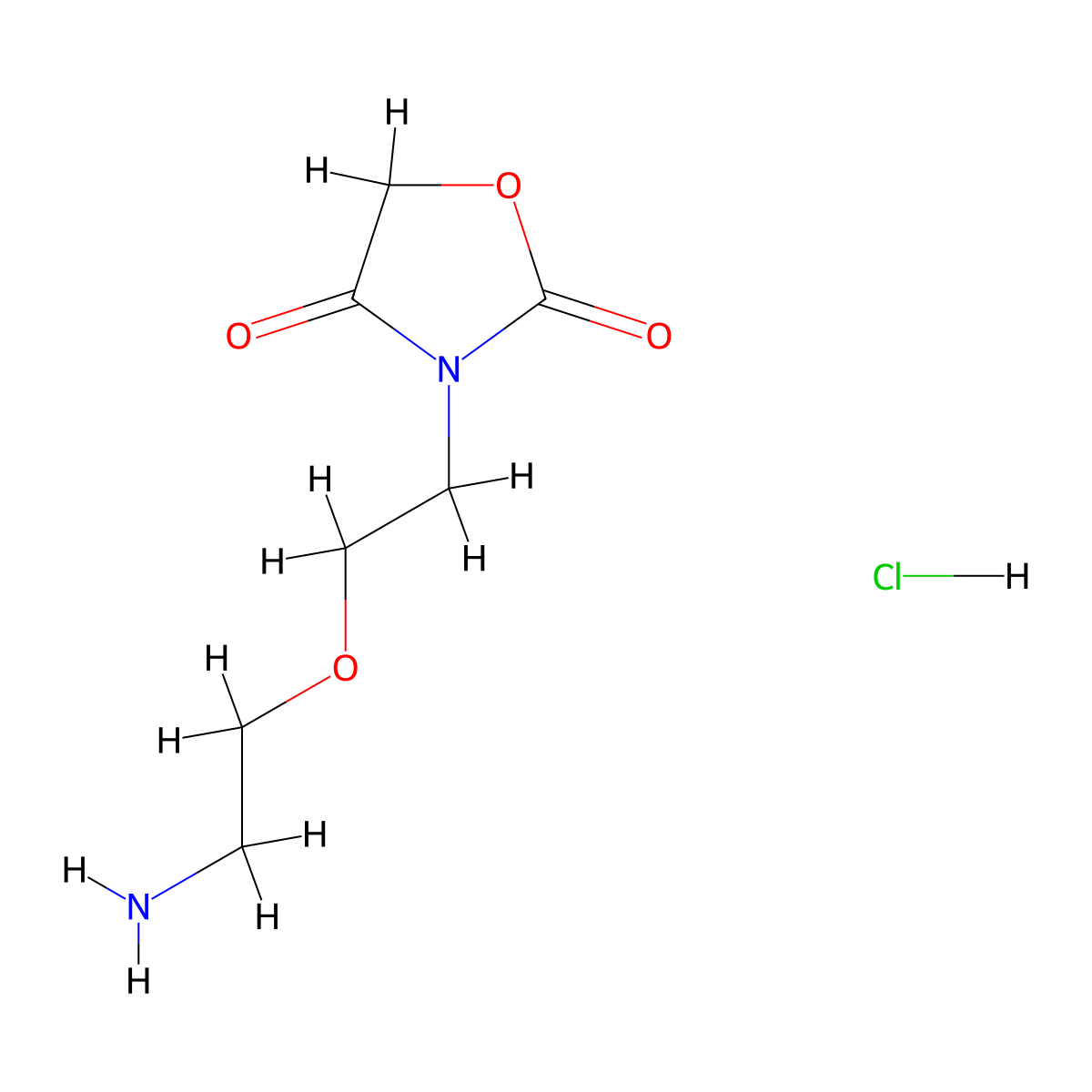 3-(2-(2-Aminoethoxy)ethyl)oxazolidine-2,4-dione hydrochloride molecular structure, CAS 1820707-14-9