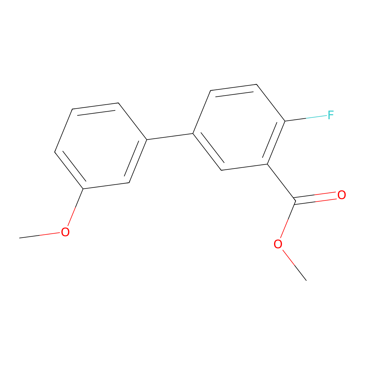 Methyl 2-fluoro-5-(3-methoxyphenyl)benzoate molecular structure, CAS 1820707-25-2