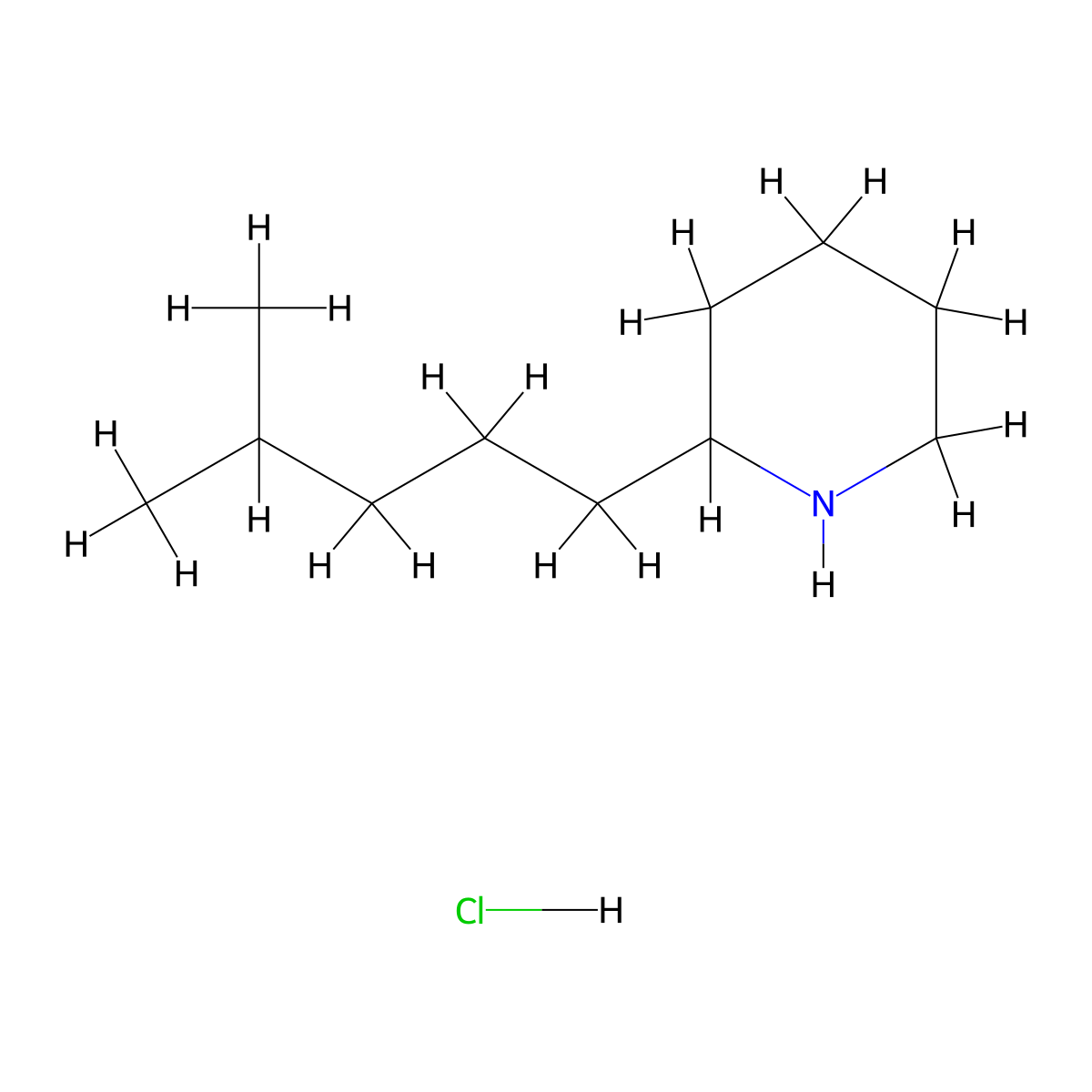 2-(4-Methylpentyl)piperidine hydrochloride molecular structure, CAS 1820707-27-4