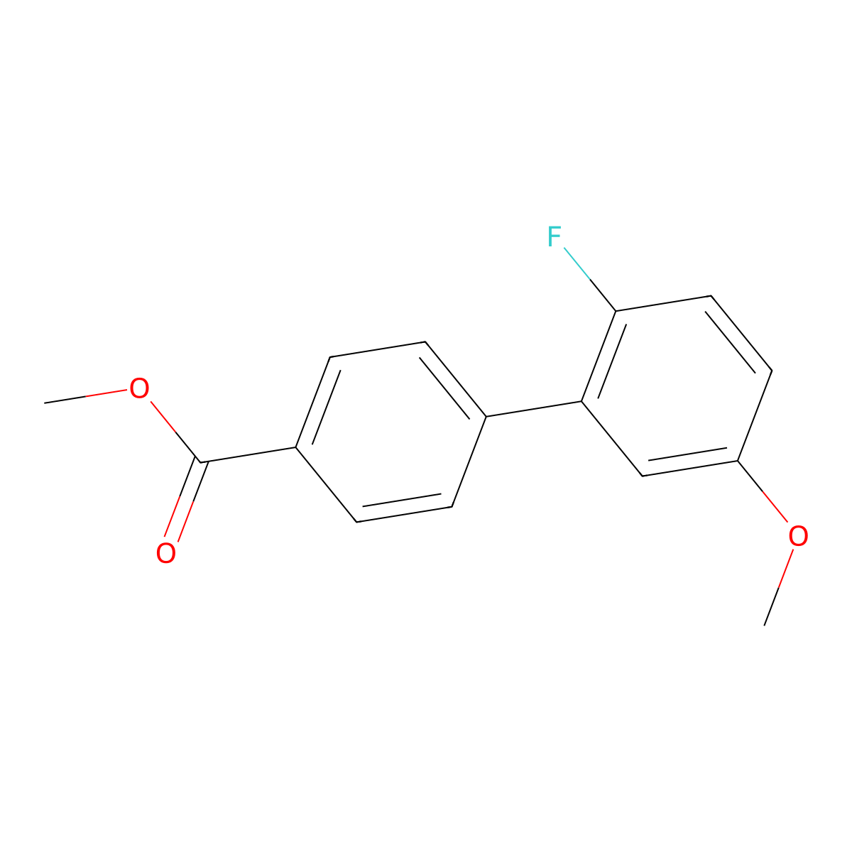 Methyl 4-(2-fluoro-5-methoxyphenyl)benzoate molecular structure, CAS 1820707-29-6