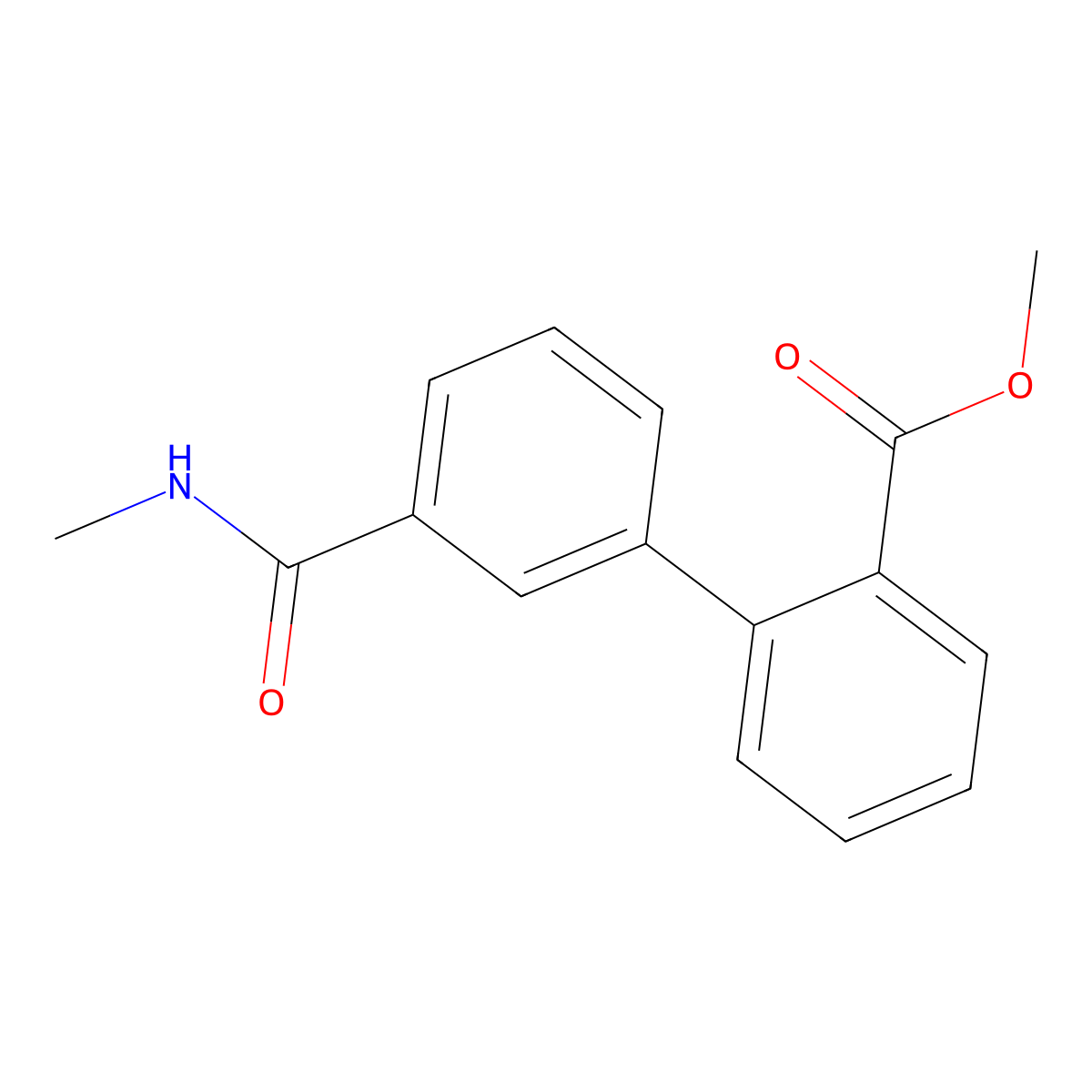 Methyl 2-[3-(methylcarbamoyl)phenyl]benzoate molecular structure, CAS 1820707-36-5