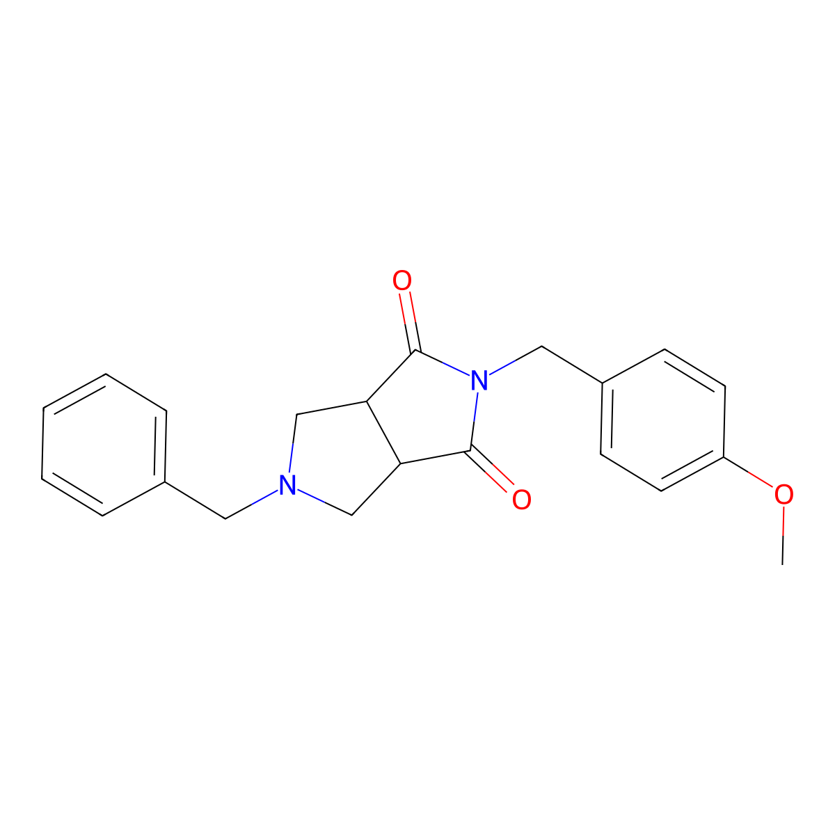 2-Benzyl-5-[(4-methoxyphenyl)methyl]-1,3,3a,6a-tetrahydropyrrolo[3,4-c]pyrrole-4,6-dione molecular structure, CAS 1820707-46-7