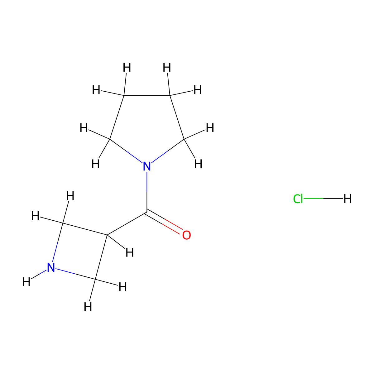 Azetidin-3-yl(pyrrolidin-1-yl)methanone hydrochloride molecular structure, CAS 1820707-48-9