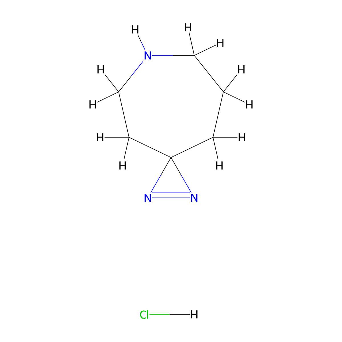 1,2,6-Triazaspiro[2.6]non-1-ene hydrochloride molecular structure, CAS 1820707-51-4
