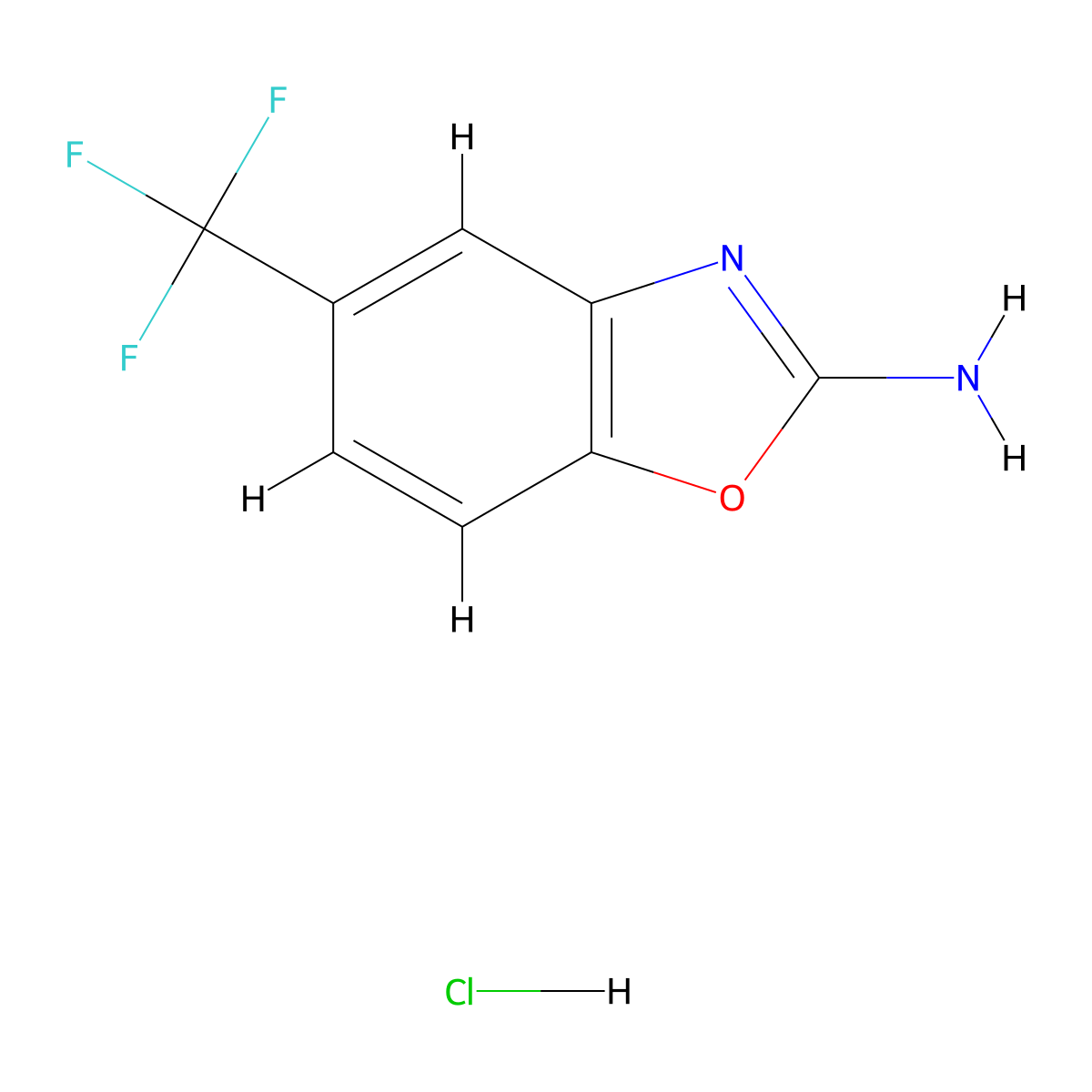 5-(Trifluoromethyl)-1,3-benzoxazol-2-amine hydrochloride molecular structure, CAS 1820707-59-2