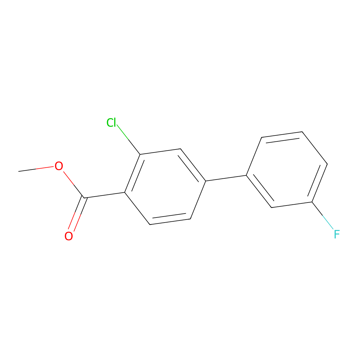 Methyl 2-chloro-4-(3-fluorophenyl)benzoate molecular structure, CAS 1820707-61-6