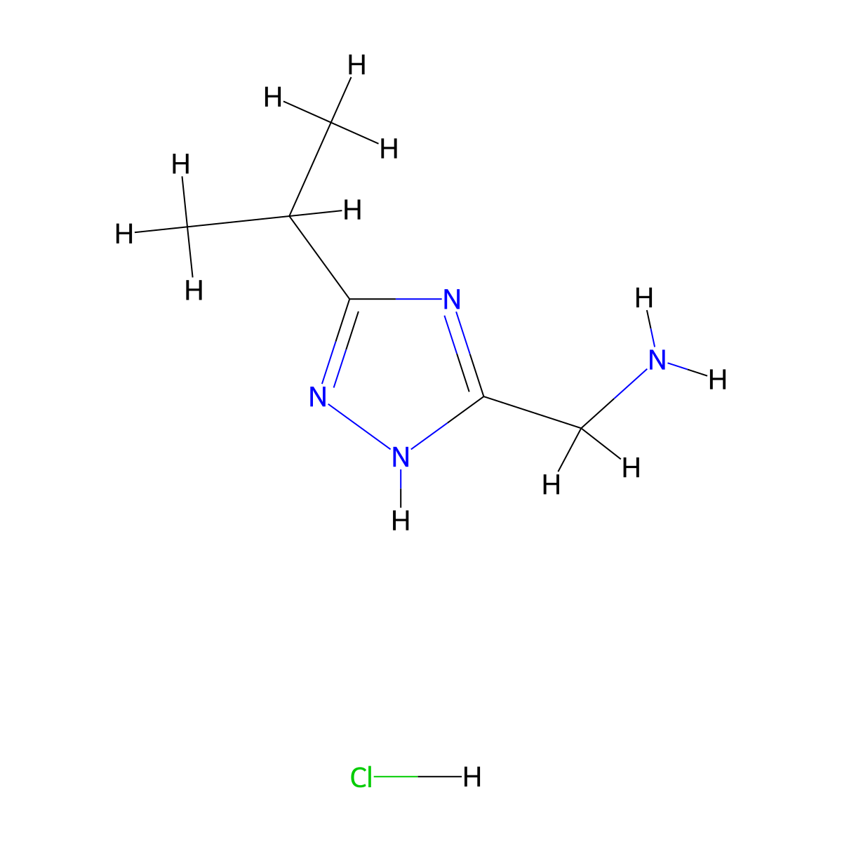 [5-(propan-2-yl)-4H-1,2,4-triazol-3-yl]methanamine hydrochloride molecular structure, CAS 1820707-63-8