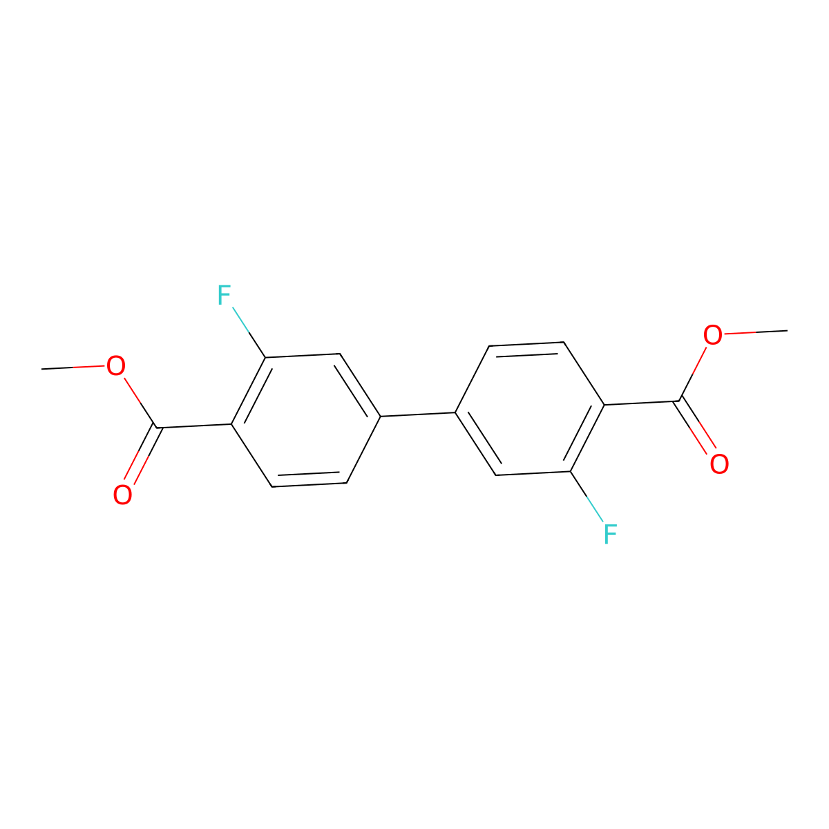 Methyl 2-fluoro-4-[3-fluoro-4-(methoxycarbonyl)phenyl]benzoate molecular structure, CAS 1820707-69-4