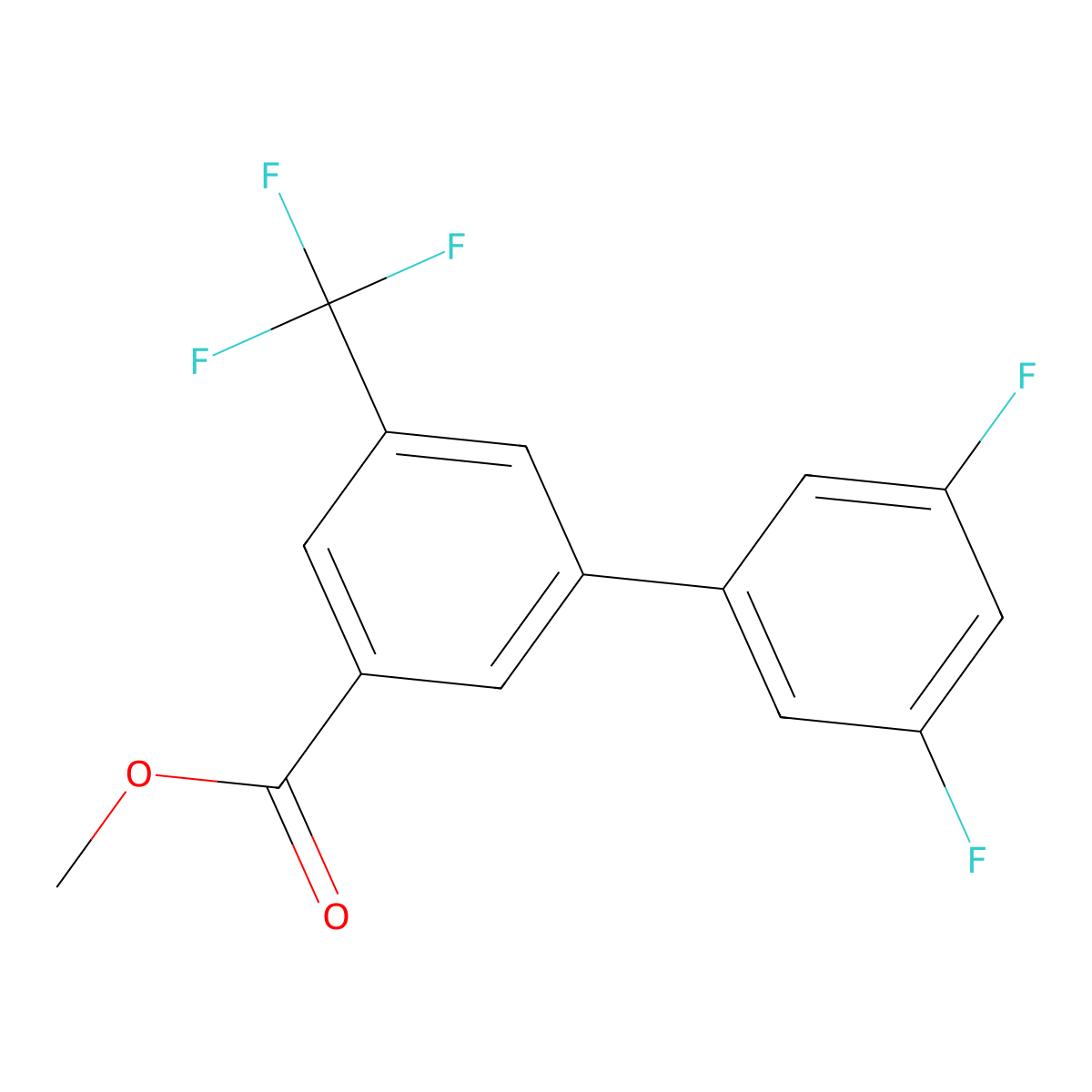 Methyl 3-(3,5-difluorophenyl)-5-(trifluoromethyl)benzoate molecular structure, CAS 1820707-76-3