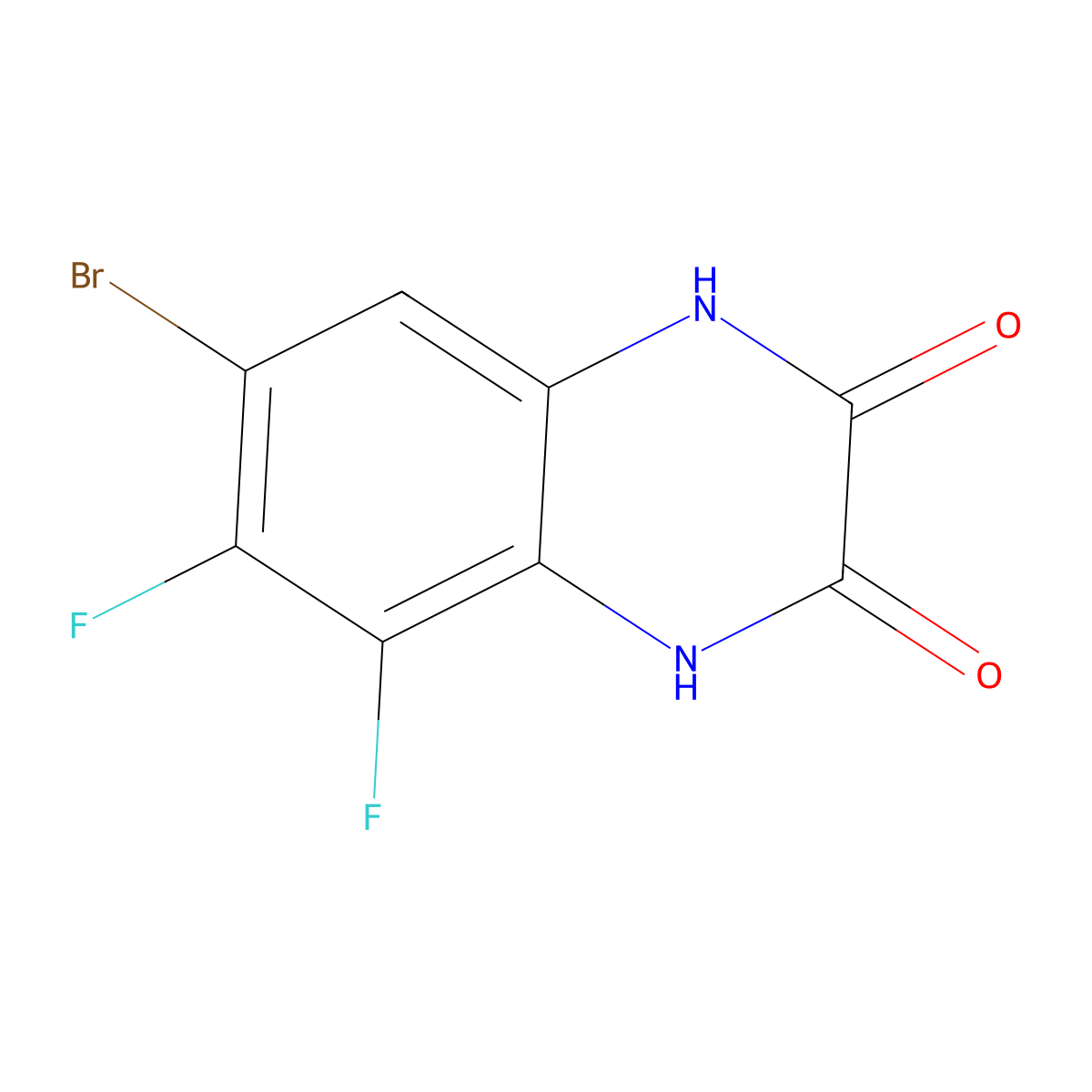 7-Bromo-5,6-difluoroquinoxaline-2,3(1H,4H)-dione molecular structure, CAS 1820707-83-2