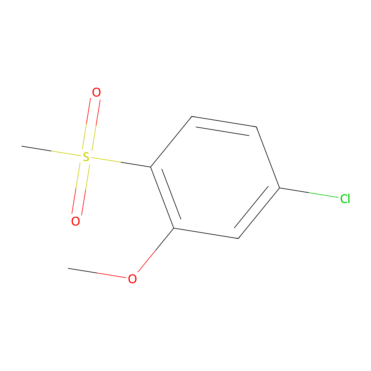 4-Chloro-2-methoxy-1-(methylsulfonyl)benzene molecular structure, CAS 1820707-89-8